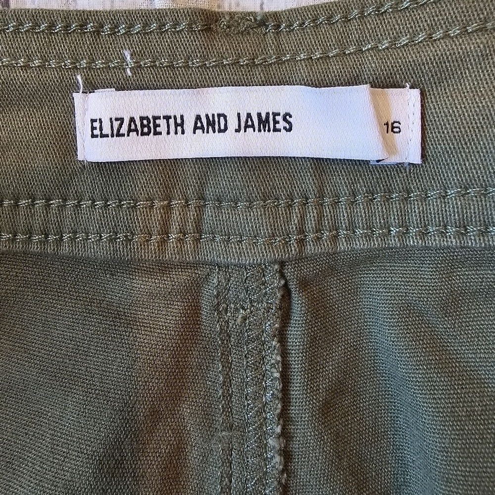 Elizabeth and James Women's Size 16 Green Casual Pant Cotton Career Pockets - Picture 4 of 9